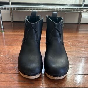 No. 6 Black Leather Ankle Booties